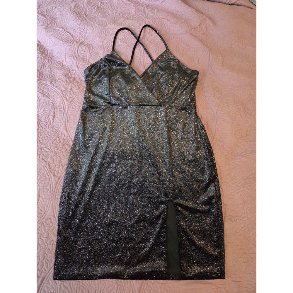 Sky Plus 3X Black Shimmer Mini Dress